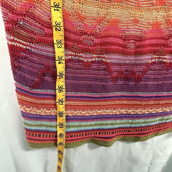 LRL SW Boho Crochet Aztec Stripe Linen Blend Midi Dress WOMENS SIZE PM Medium P - Picture 11 of 11
